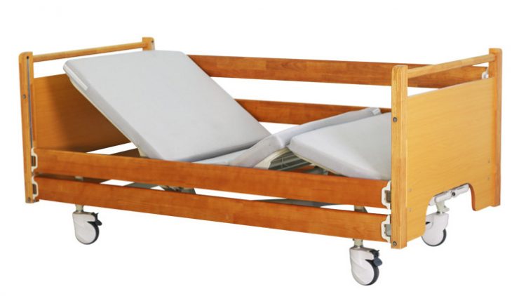 Solid wood guardrail household electric nursing bed
