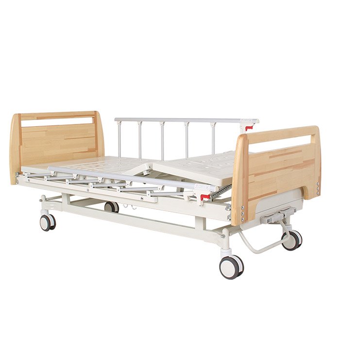 Aluminum alloy guardrail double crank hospital bed