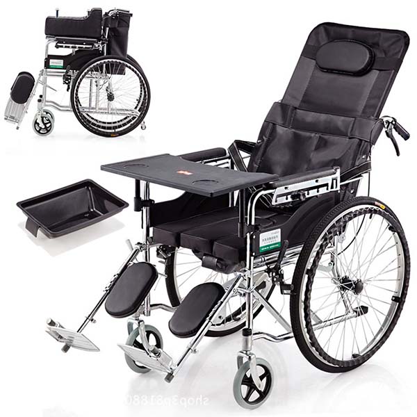 Reclining Wheelchair With Backrest Adjustable