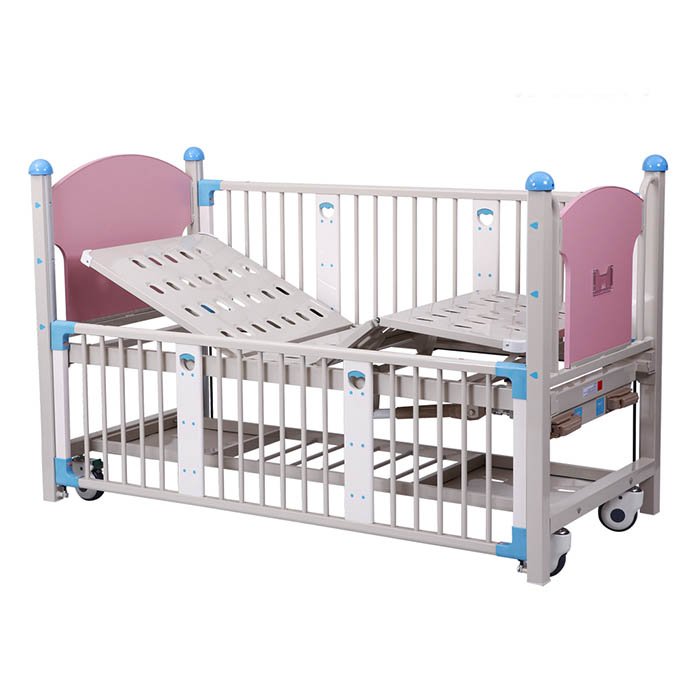 Medical Manual Pediatric Infant Hospital Children Bed With Three Level Siderails
