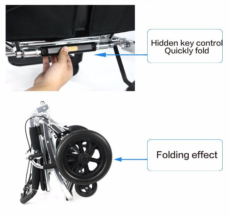 Easy folding aluminum manual wheelchair