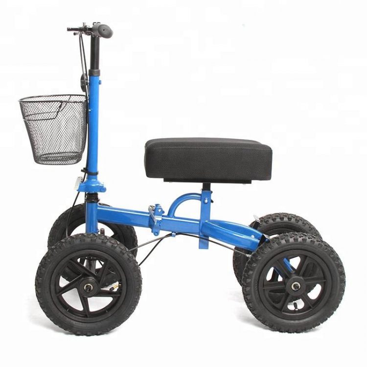 Folding Knee Walker scooter with PU seat for Old people