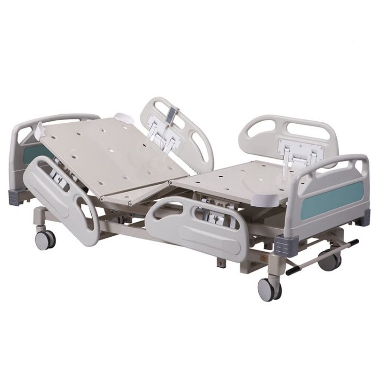 Electric hospital bed with back adjustable