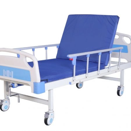Aluminum alloy guardrail single crank manual hospital bed