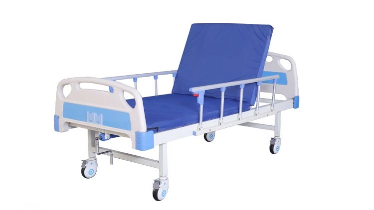 Aluminum alloy guardrail single crank manual hospital bed