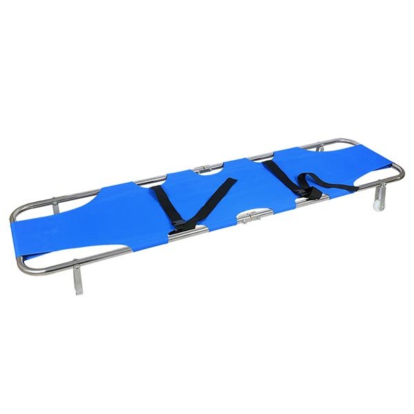 Two fold emergency stretcher with safe belt