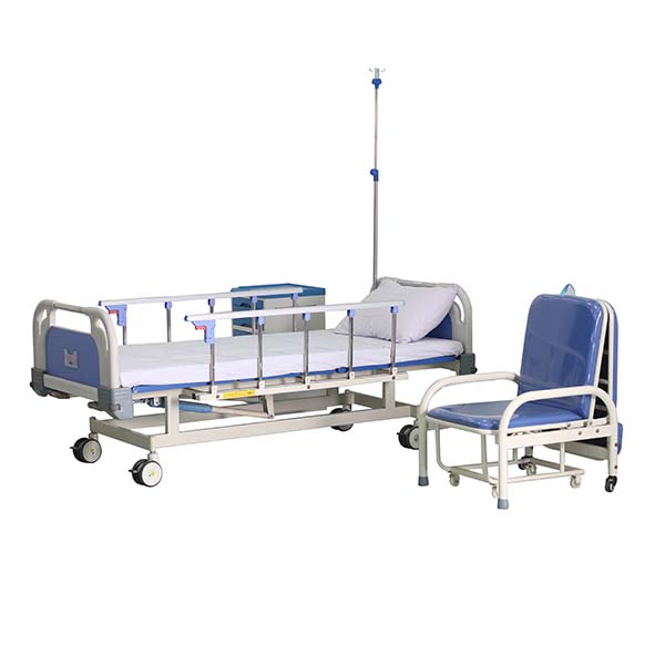manual hospital bed with mattress