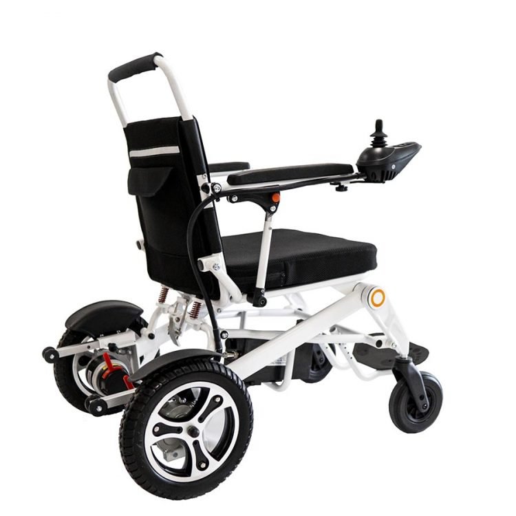 Aluminum alloy electric wheelchair with anti-rolling wheels
